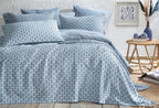 Clara Blauw Bed Sprei Seti Eenpersoons