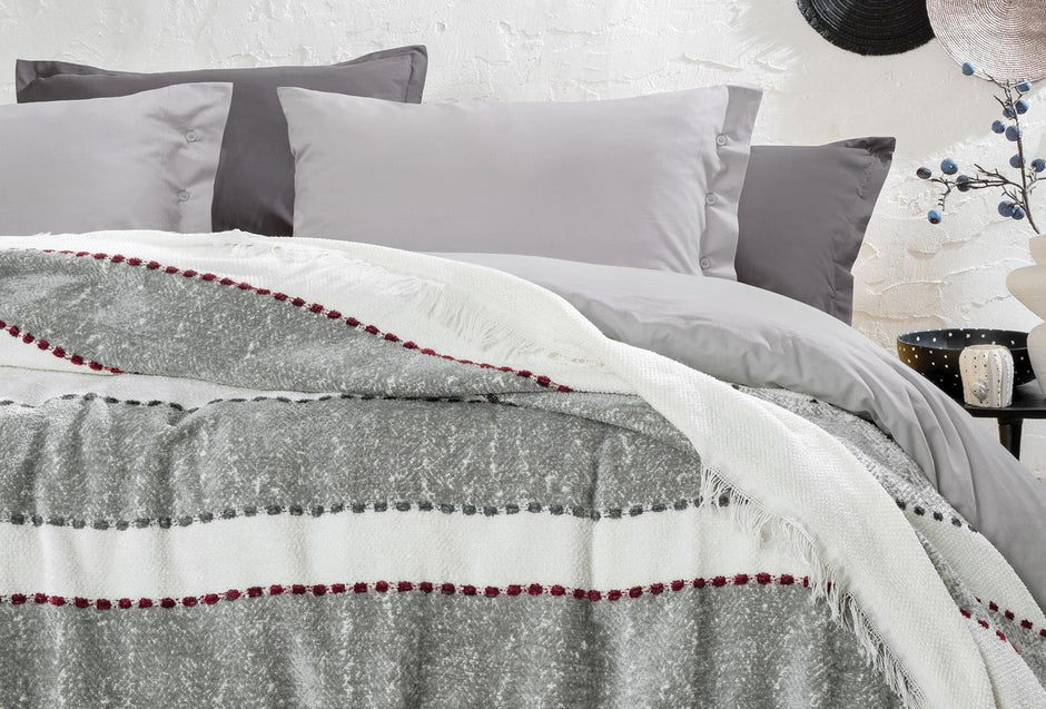 Darla Ecru Grijs Bedsprei Eenpersoons