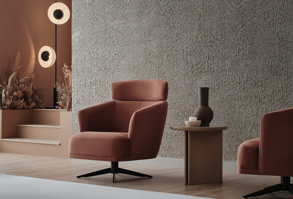 Hera Fauteuil Draaibaar op poten Pet Friendly Donker Zalm