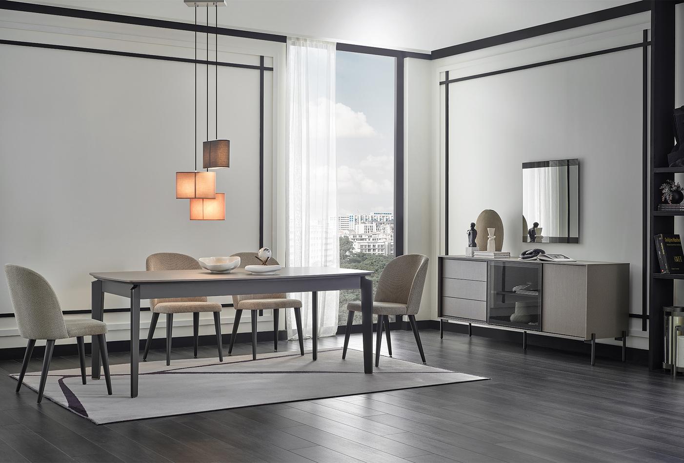Berta Dressoir Eettafel Vast Cordell Eetkamerstoel 4 stuks