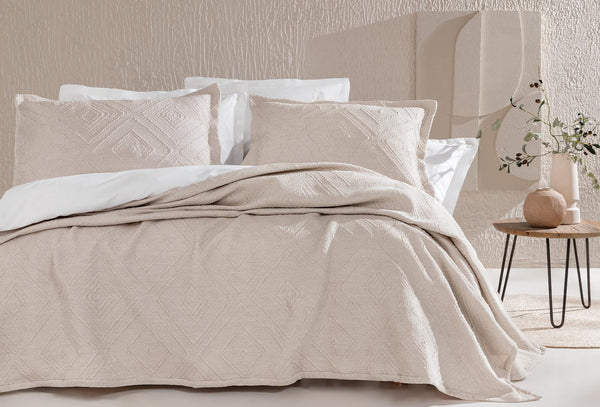 Brio Beige Bed Sprei Seti Tweepersoons