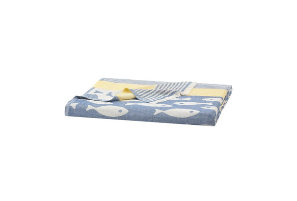 Veta Blauw Pique Bed Sprei Tweepersoons