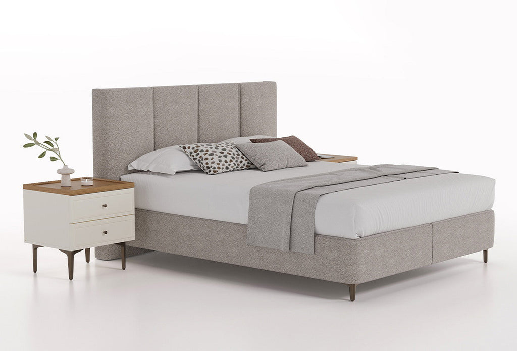 Marsana met hoofdbord Boxspring Beige Geweven Stof - foto 6