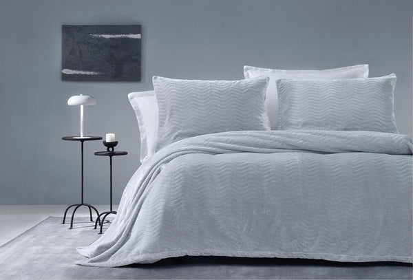 Dazel Grijs Deken Bed Sprei Seti Eenpersoons