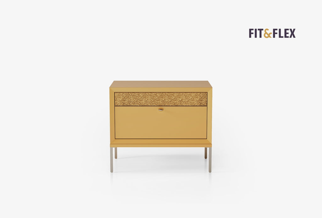 Fit Flex 2 met lades op poten Module Geel 80x67