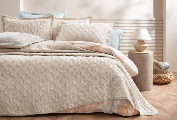 Lennox Beige Bed Sprei Eenpersoons