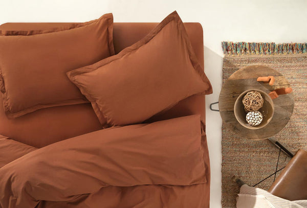 Mix Match Penny Terracotta Dekbedovertrek Eenpersoons
