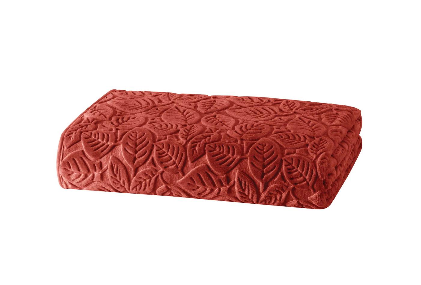 Blatt Terracotta Tweepersoons Blatt Emboss Deken Terracotta - foto 3