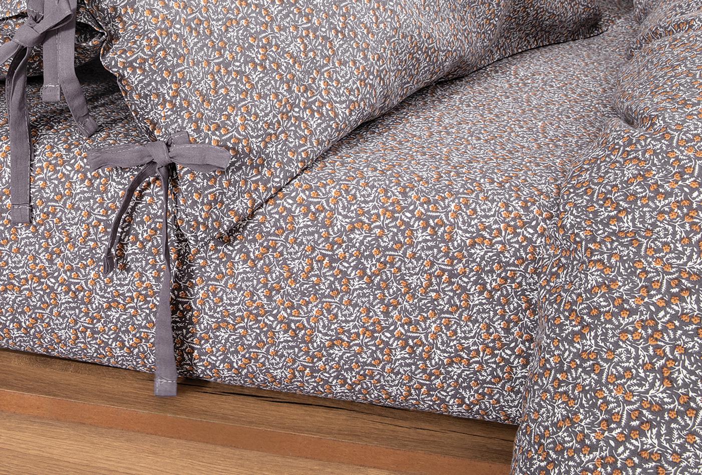 Mix Match Ditsy Antraciet Hoeslaken Eenpersoons