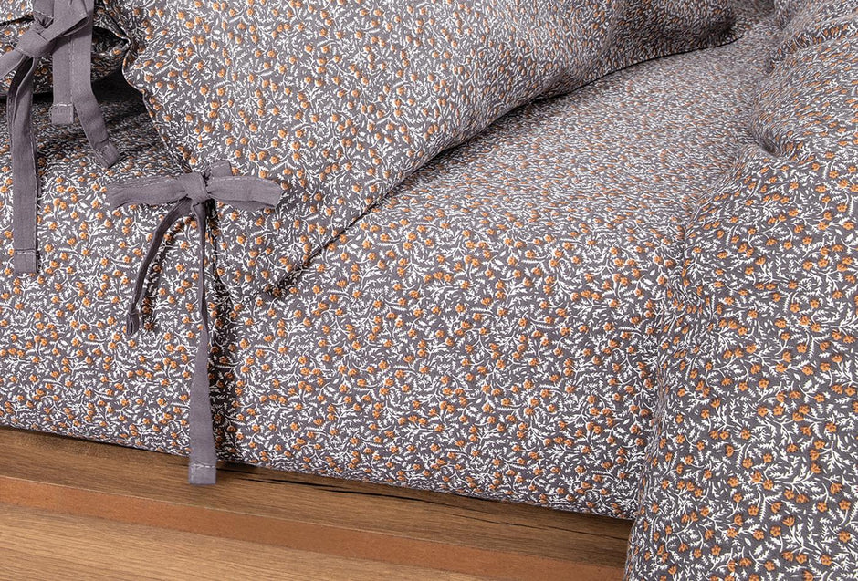 Mix Match Ditsy Antraciet Hoeslaken Eenpersoons