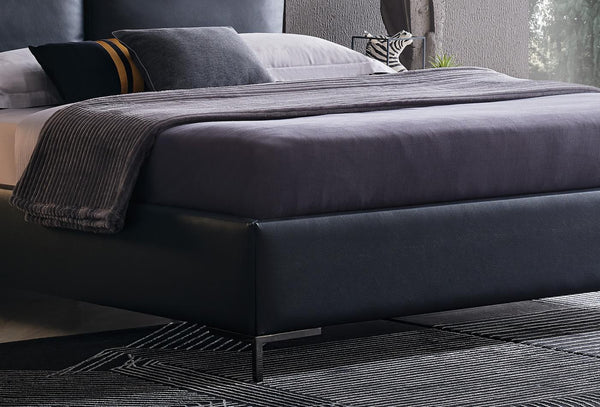 Legato Boxspring met hoofdbord 160X200 Cm Grijs Kunstleer Stof
