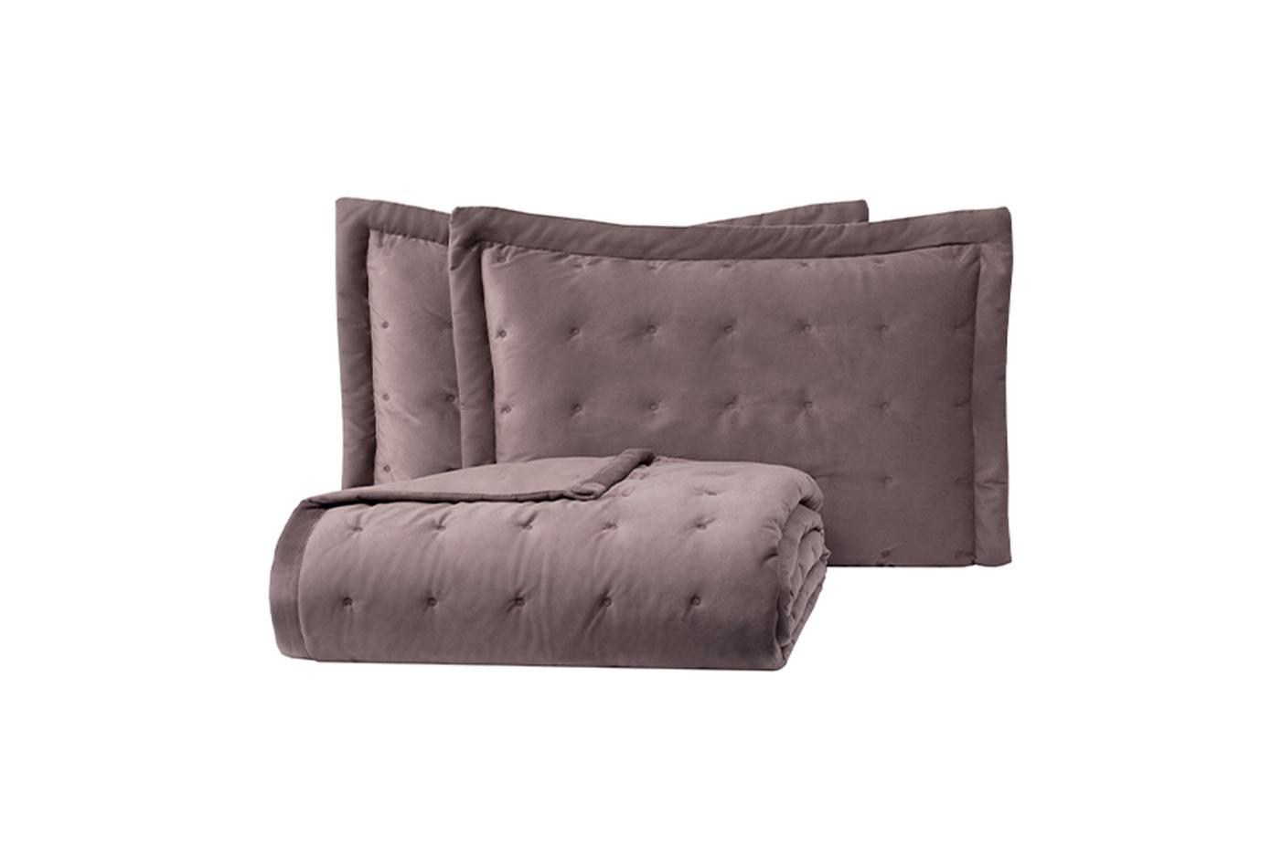 Vals Asgrijs Fluweel Bed Sprei Seti Tweepersoons - foto 4