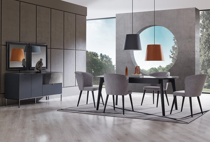 Legato Dressoir Eettafel Vast Eetkamerstoel 4 Stuks