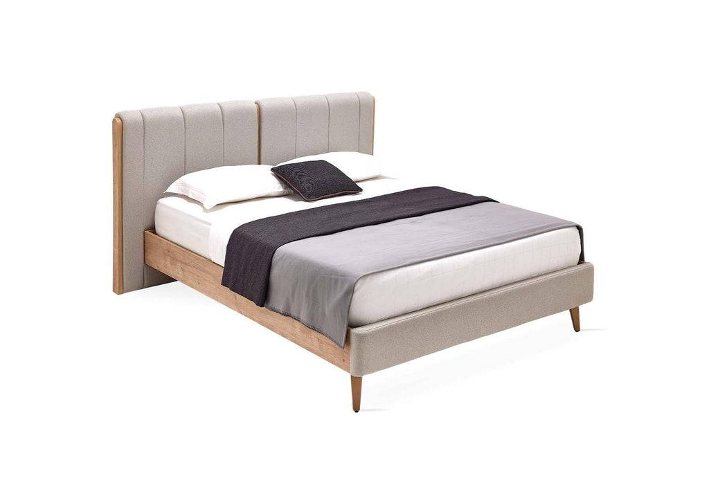 Polka Bed Incl. Hoofdbord 160x200 Licht Groen Linnen stof - foto 5