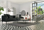 Maison 4-Zitsbank Linnen geweven Zwart - foto 5
