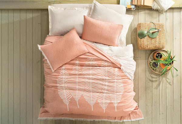 Folium Blush Bed Sprei Seti Tweepersoons