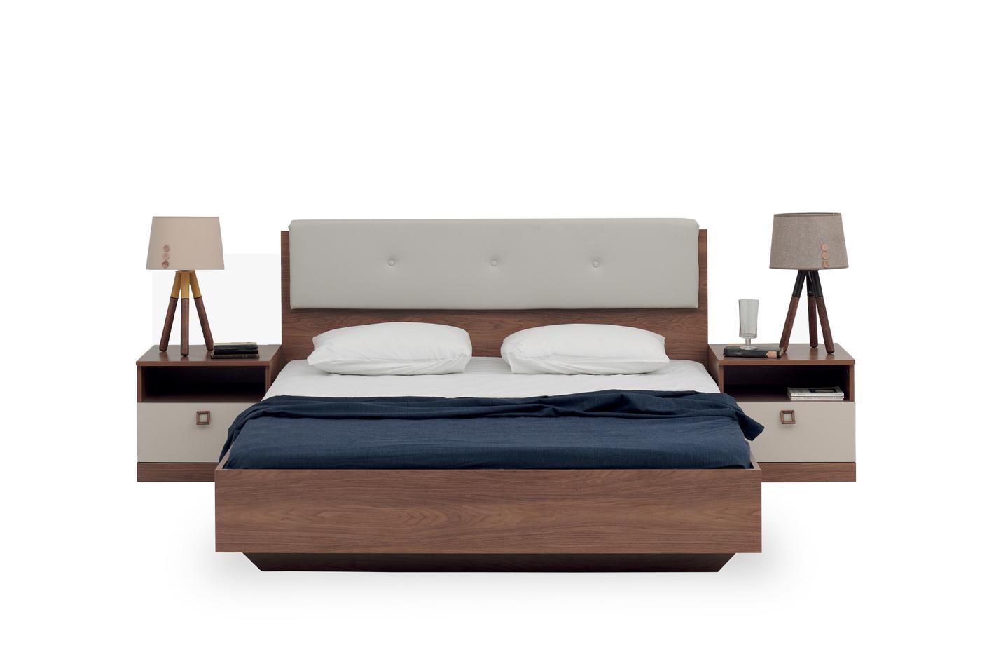Mistral Bed met hoofdbord 160x200 cm Creme leatherlook - foto 5