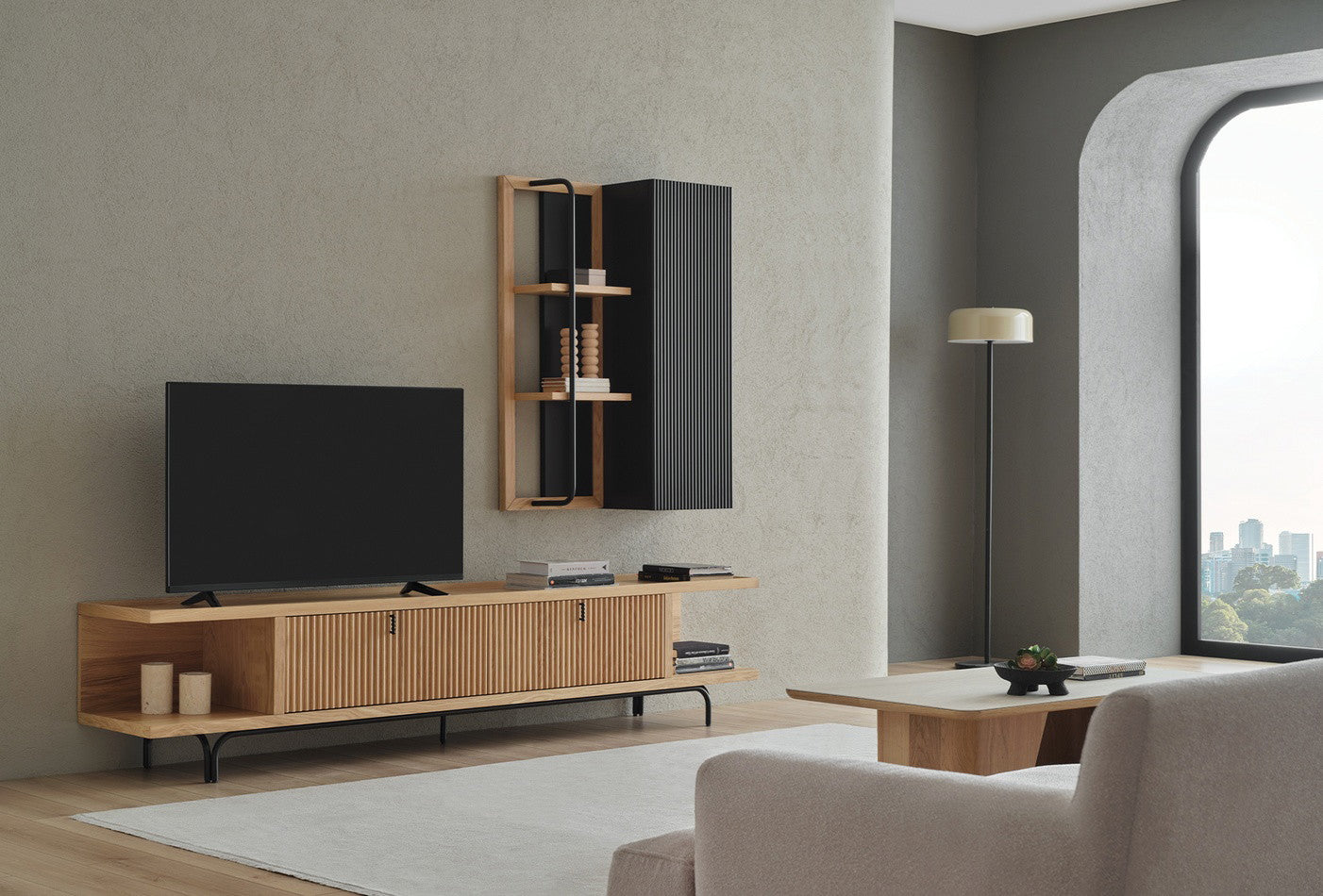 Austin Midi Tv-meubel Licht OAK kleur 250x45 cm