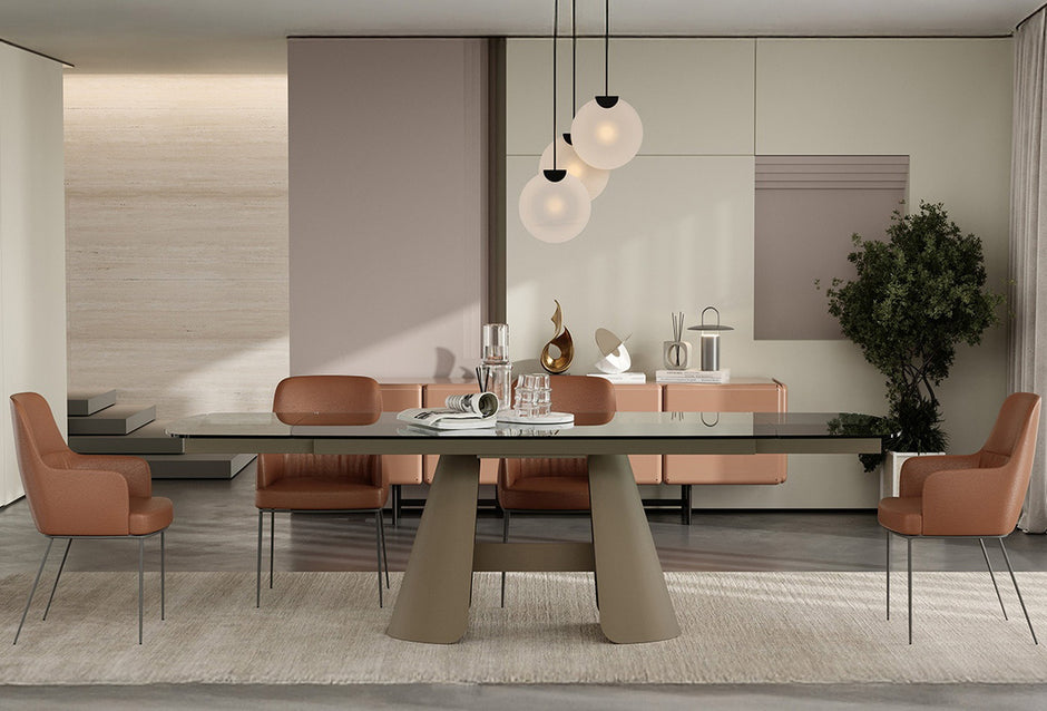 Salda Eettafel Uitschuifbaar 180 Transparant Glas 260X90 Cm