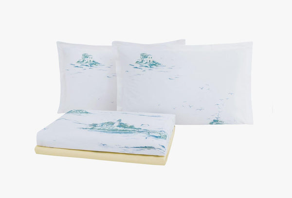 Onie Blauw Pique Tk Eenpersoons