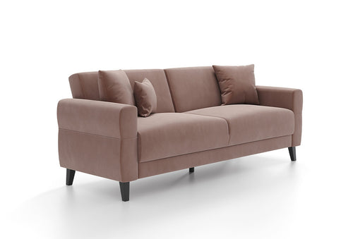 Astera Plus 3-Zitsbank met slaapfunctie Huisdiervriendelijk Fluweel Roze - foto 2