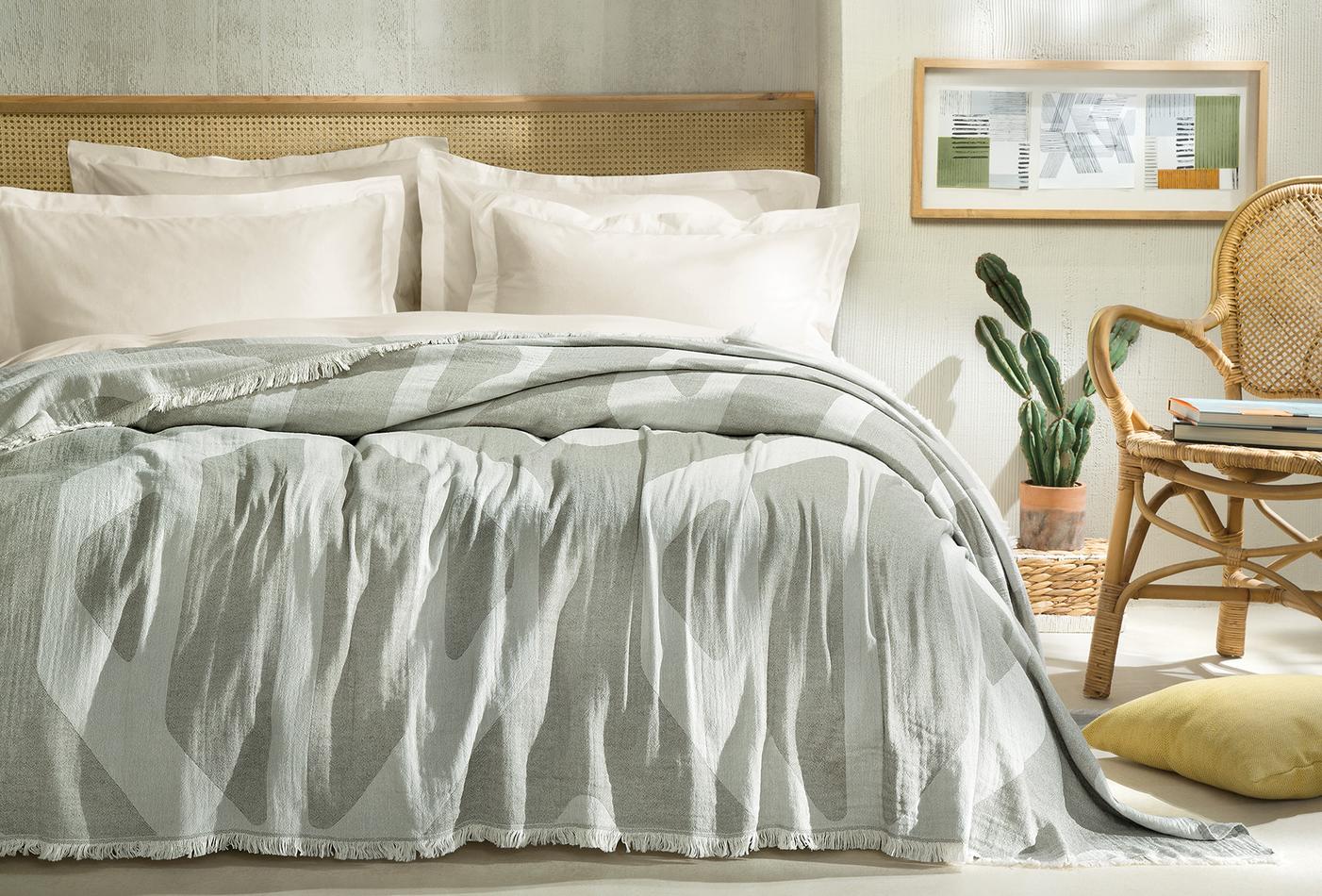 Tierra Saliegroen Pique Bed Sprei Tweepersoons