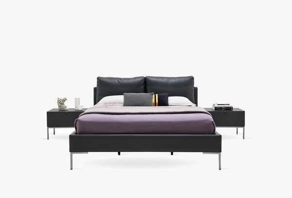 Legato Slaapkamer set: Bed met Hoofdbord, Kledingkast 5-deurs, Ladekast en Nachtkastje 2 stuks