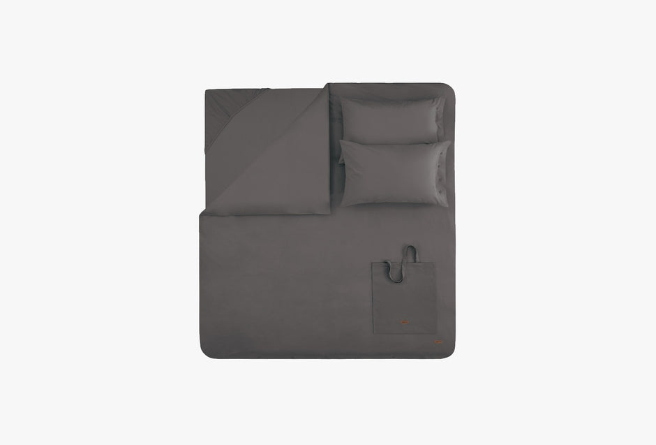 Plain Antraciet Dekbedovertrekset Tweepersoons Xl