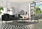 Maison 4-Zitsbank Linnen geweven Zwart - foto 6