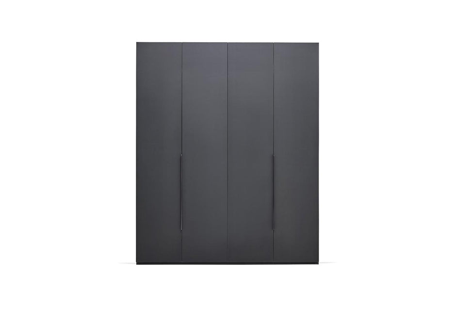 Legato Kledingkast 4-deurs Zwart 181X222 Cm