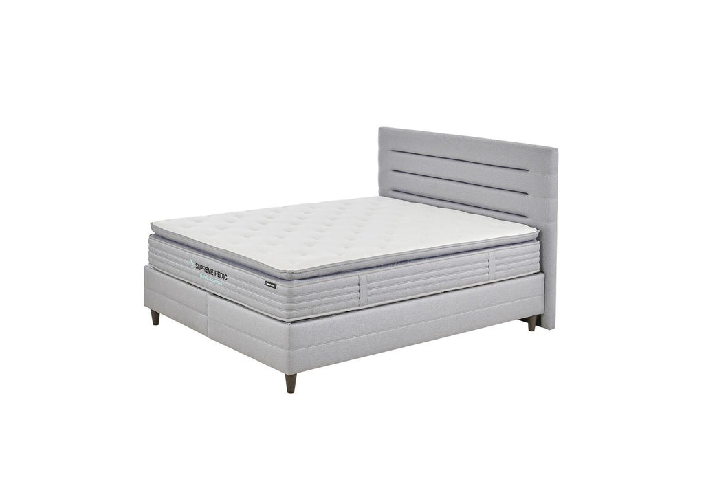 Supreme Pedic Bed Boxspring met hoofdbord 100x200 cm Blauw - foto 6