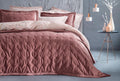 Vals Oudroze Fluweel Bed Sprei Seti Tweepersoons