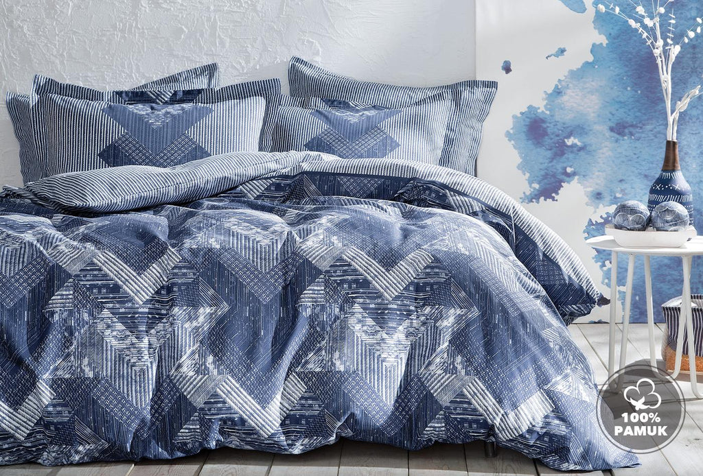 Daria Indigo Dekbedovertrek Seti Eenpersoons