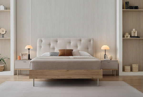 Cante Bed met hoofdbord 160X200 Cm 57001 Creme