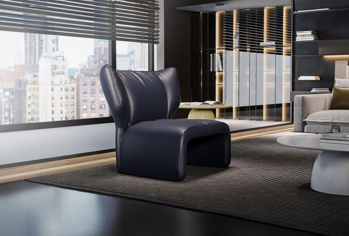 Puddle Fauteuil Echt leer Marine
