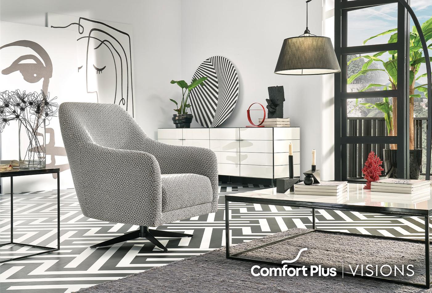 Maison Fauteuil Draaibaar op poten Linnen geweven Zwart - foto 3