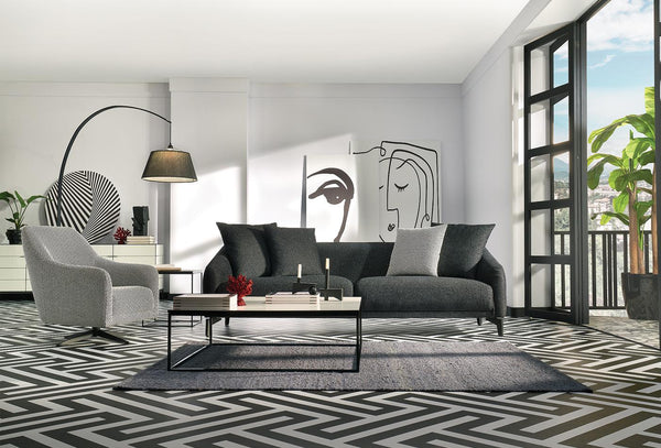Maison Fauteuil Draaibaar op poten Linnen geweven 20501 Zwart