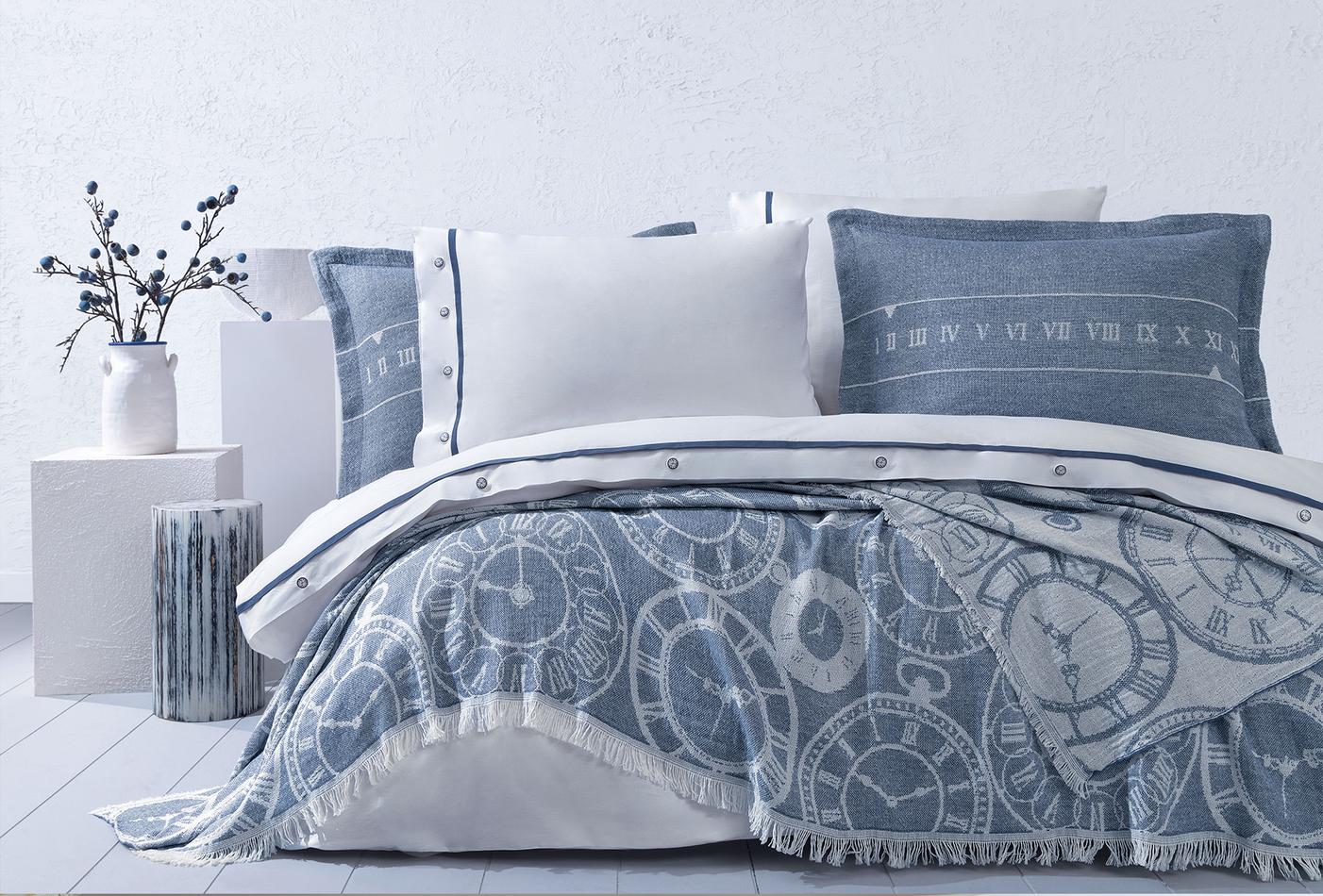 Asral Indigo met bedsprei Dekbedovertrekset Uitzetset Eenpersoons