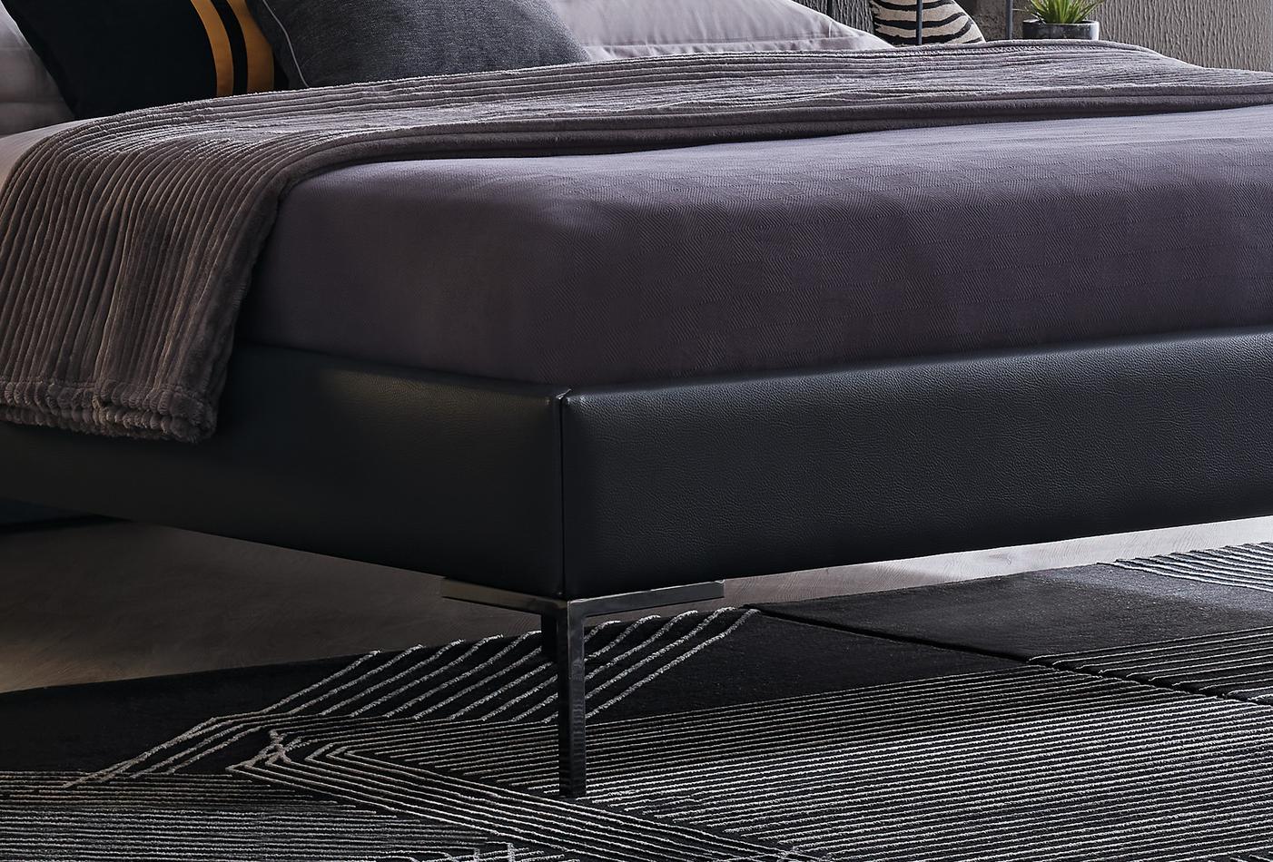 Legato Bed met hoofdbord 160x200 cm Grijs leatherlook - foto 5