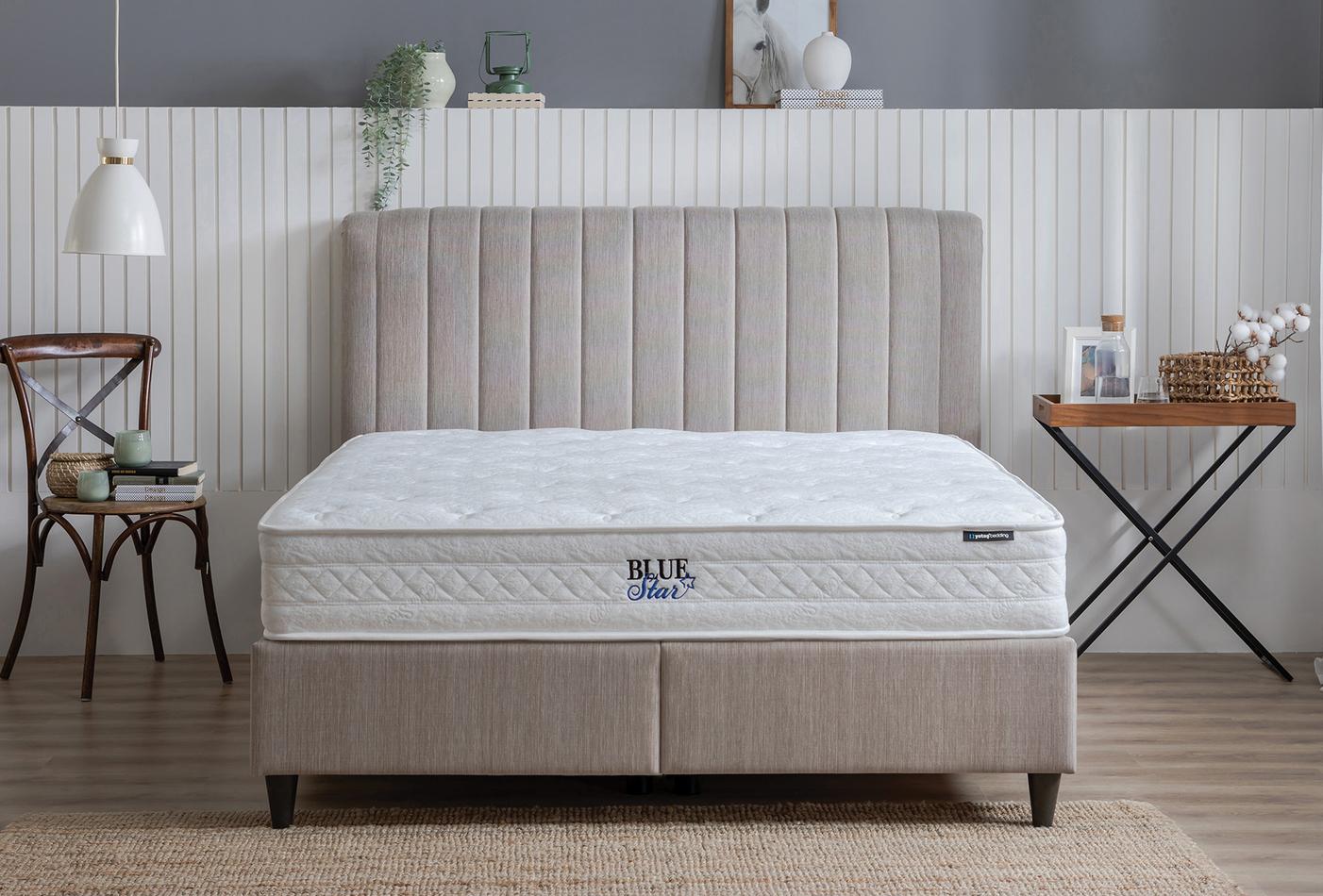 Blue Star Bed Boxspring met hoofdbord 90x190 cm Beige - foto 3