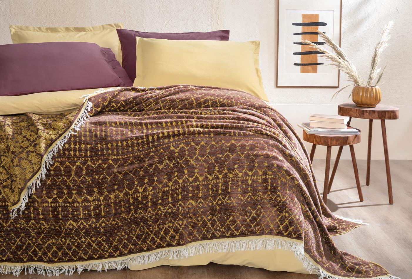 Zion Pruim Bed Beddensprei Eenpersoons
