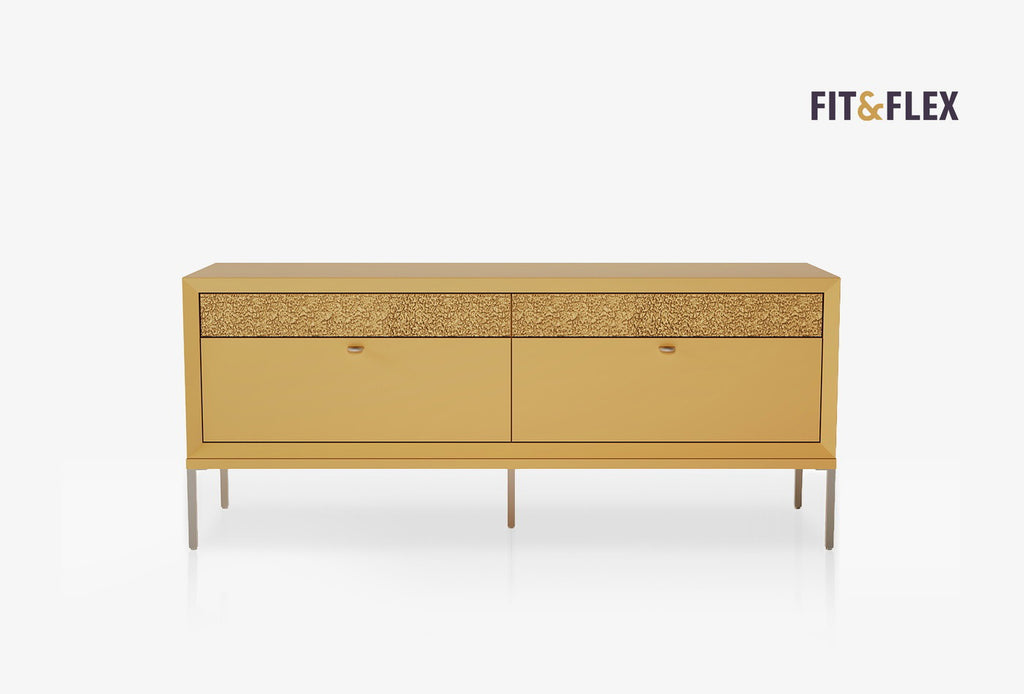 Fit Flex 4 met lades op poten Module Geel 160x67