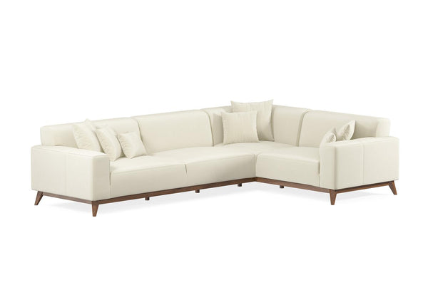 Netha Hoekbank met Slaapfunctie Hoek Rechts Mohair 11703 Creme