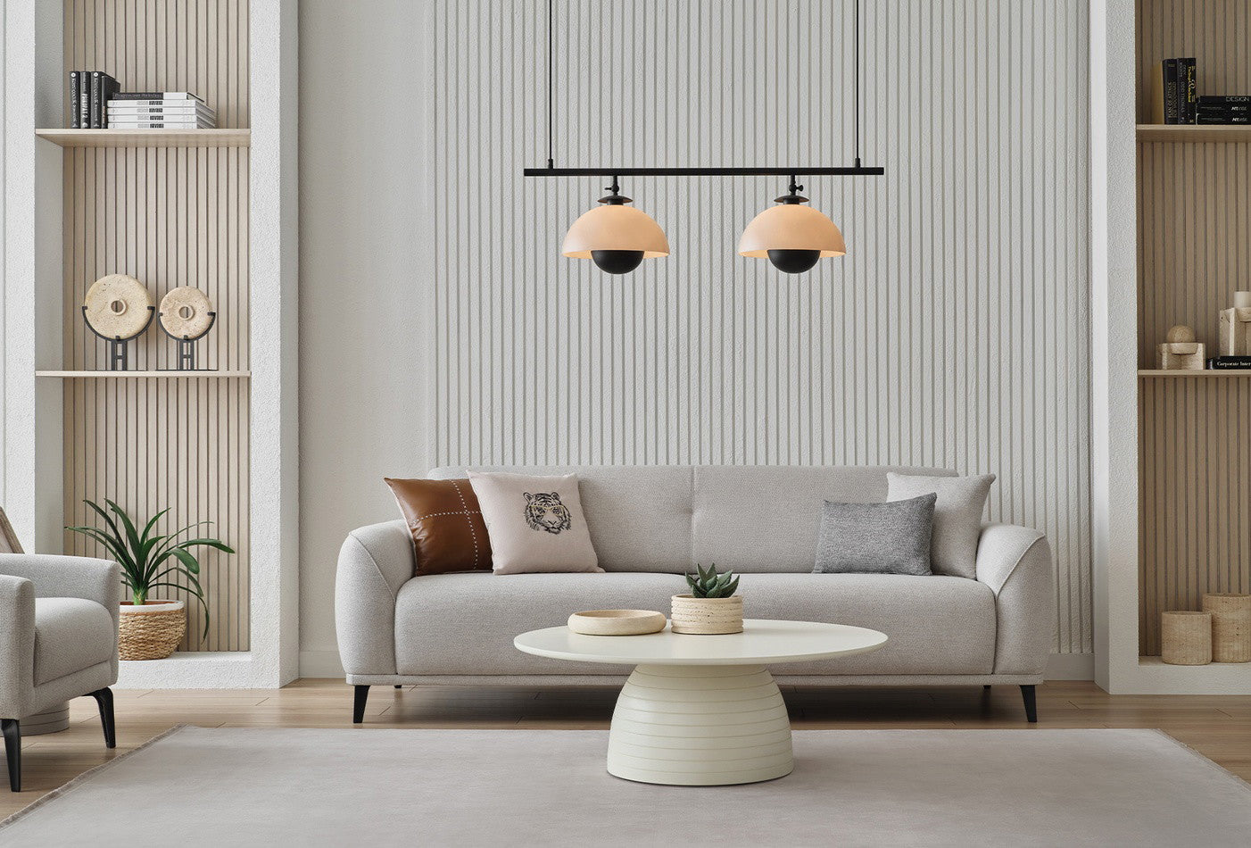 Cante 3-Zitsbank met Slaapfunctie + Fauteuil Linnen geweven Creme - foto 4