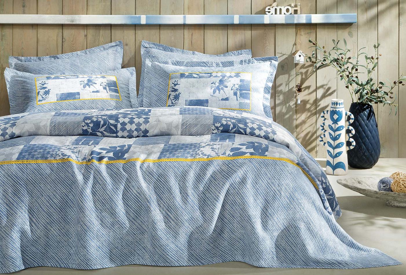 Cecilia Indigo Pique Tk Eenpersoons