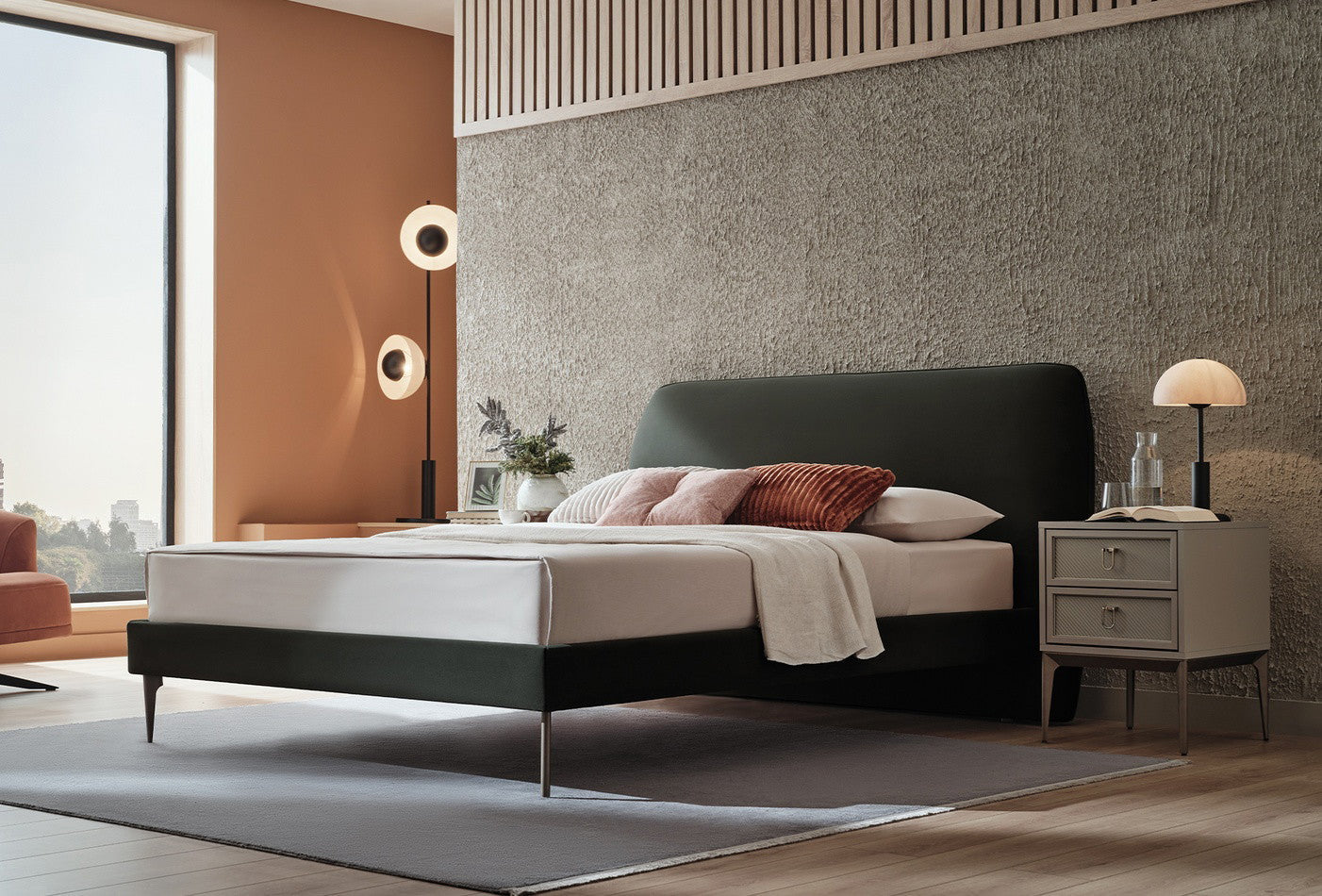 Hera Bed Met Hoofdbord Fluweel Geweven Groen - foto 3