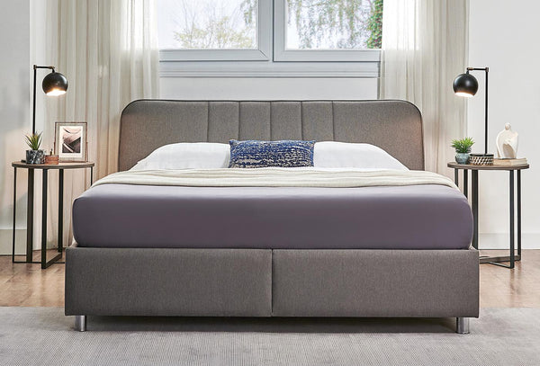 Petit Somni Set Boxspring met hoofdbord Set 140X190 Cm Antraciet Stof