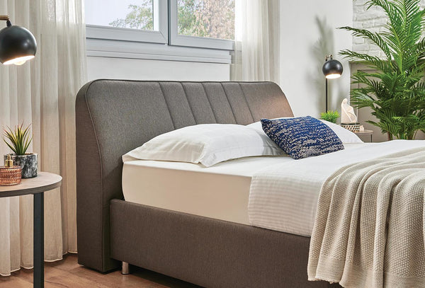 Petit Somni Set Boxspring met hoofdbord Set 140X190 Cm Antraciet Stof
