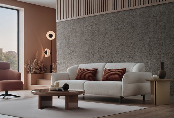 Hera 3-Zitsbank met Slaapfunctie + Fauteuil Geweven stof 16007 Wit