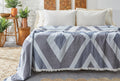 Felipa Marineblauw Bed Sprei Eenpersoons